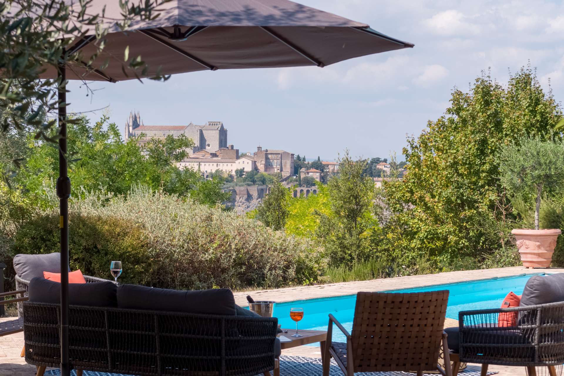 The Estate from above Stunning Orvieto views from the pool